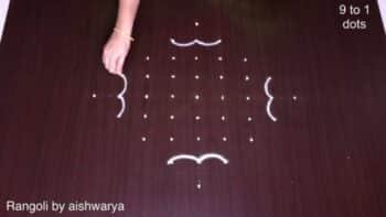 Elegant Deepam Muggulu 9 Dots