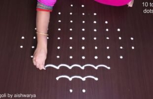 Elegant Flower Pot Kolam Rangoli