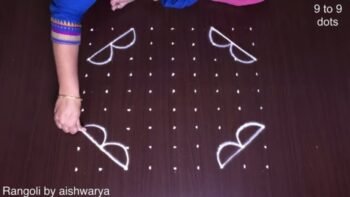 Elegant Vibrant Muggulu 9×9 Dots