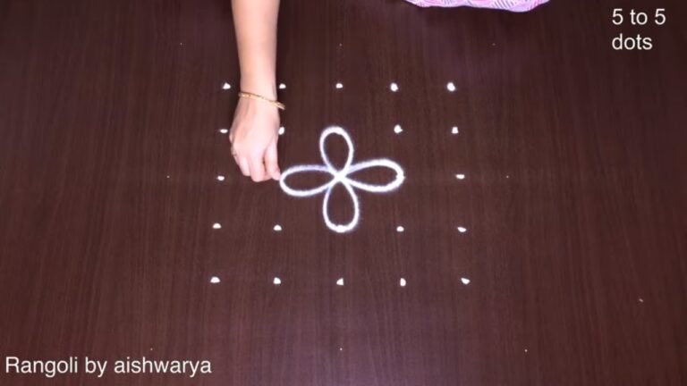 5×5 dots padi kolam
