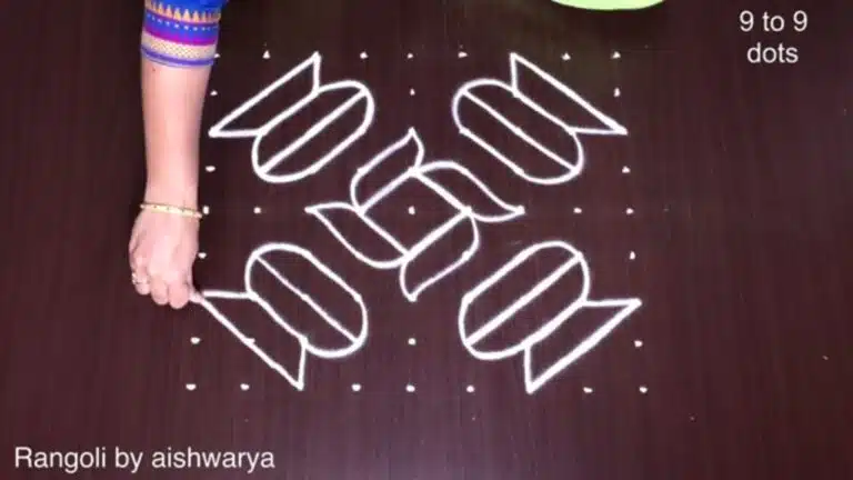 9×9 dots flower rangoli
