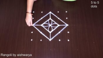 Floral Line Geethala Kolam Design