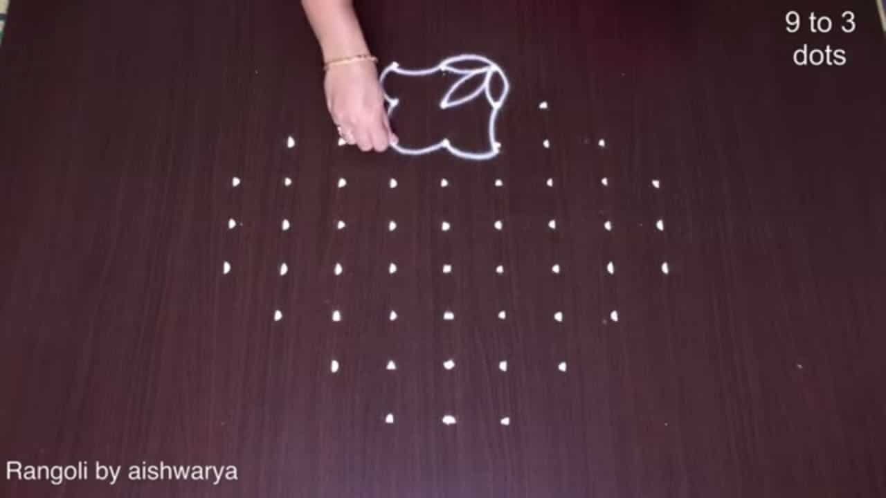 Flower Designer Muggulu With Chukkalu