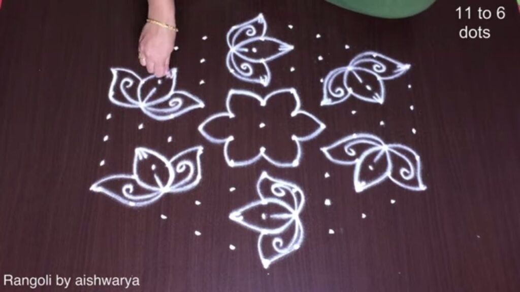 11×6 dots flower kolam