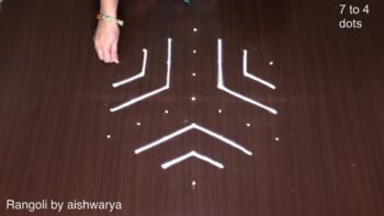 Flower Kolam 7 Into 4 Dots