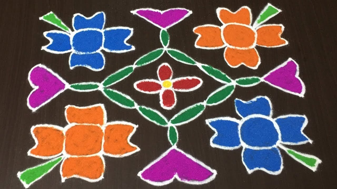 Flower Kolam With 9 to 9