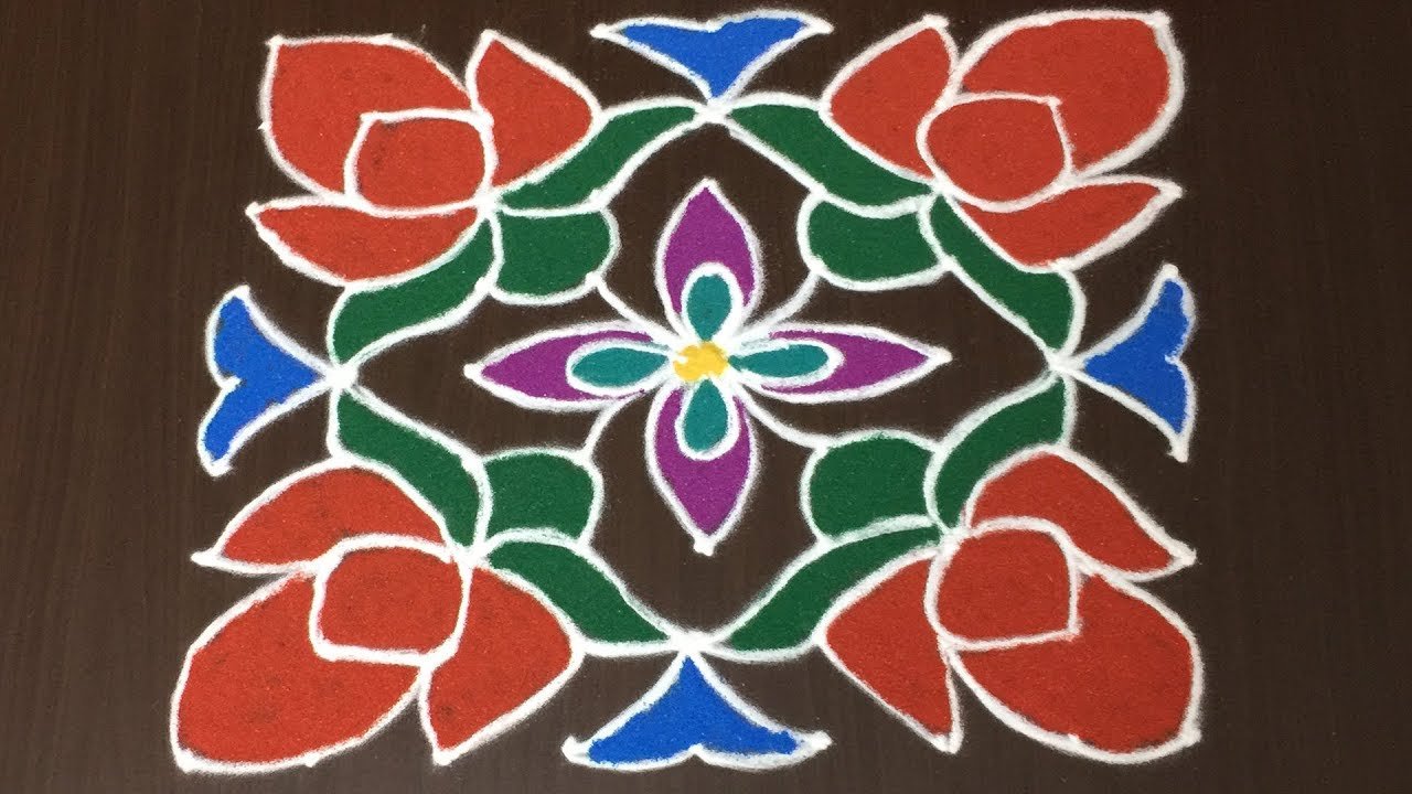 Flower Muggu Design 9 to 9