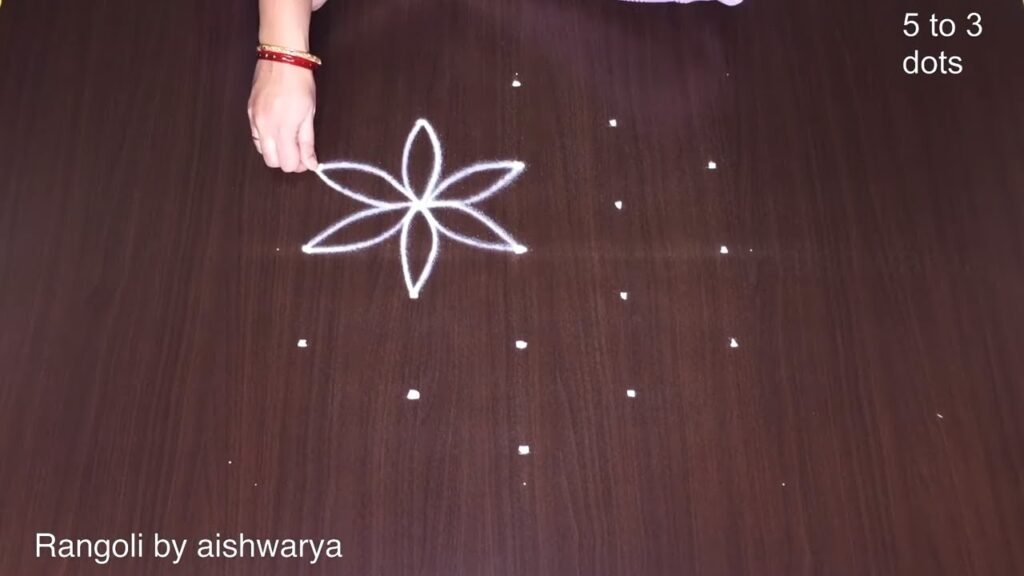 5×3 dots flower muggulu
