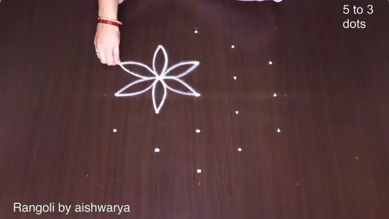 5×3 dots flower muggulu