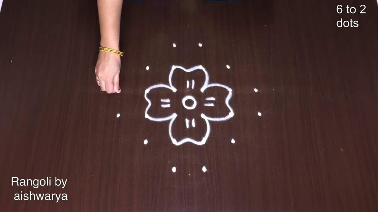 Flower Pandaga Chinna Easy Aishwarya Rangoli
