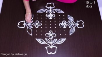 Flower Pot Rangoli Designs