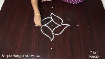 Flower Rangoli Designs With 7 Dots