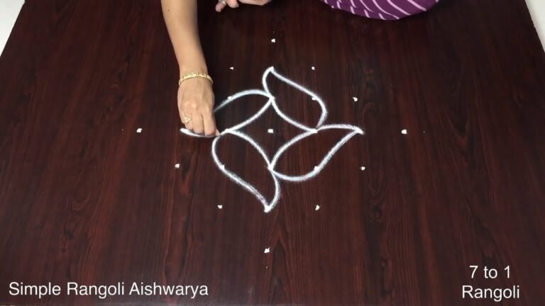 7 dots flower rangoli
