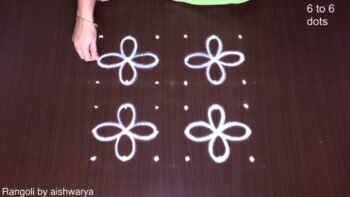 Flower Simple Chukki Designs Dots Rangoli