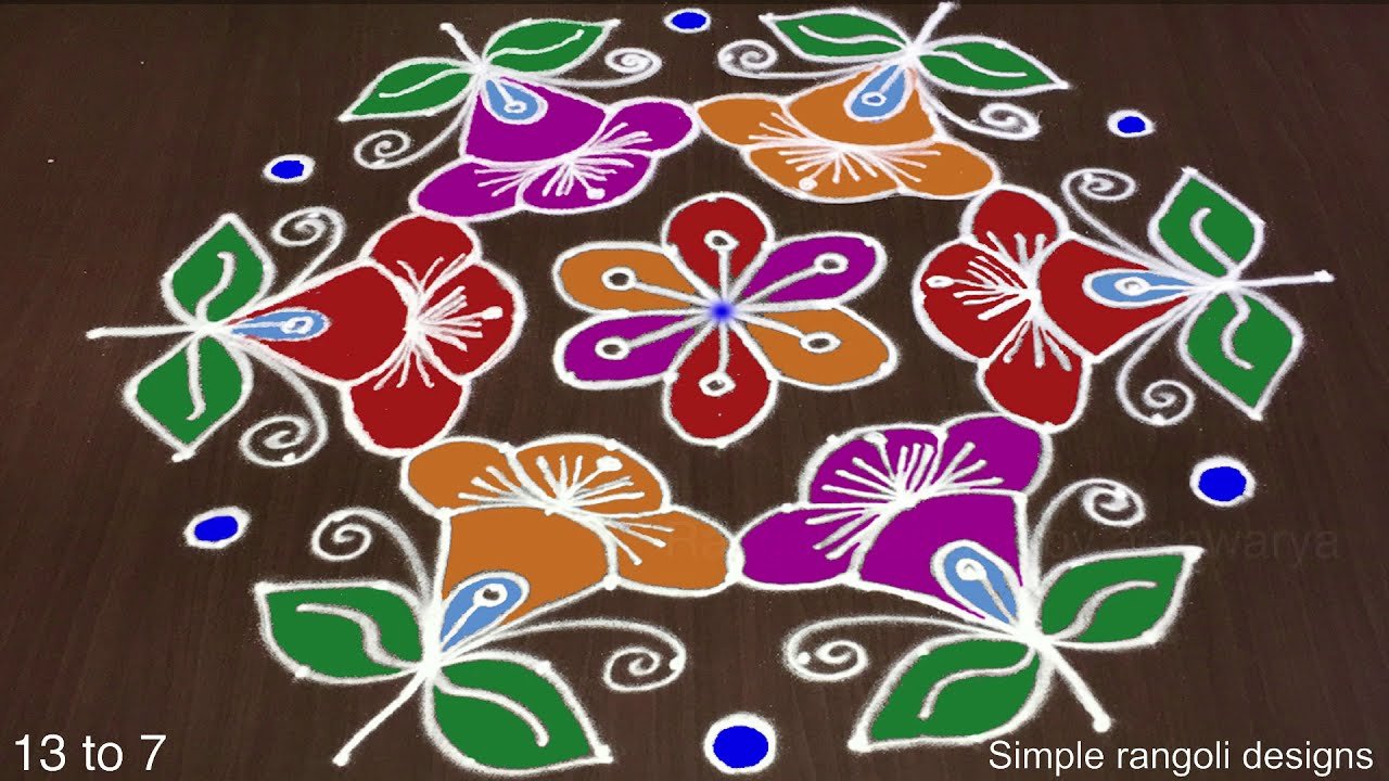 Flowers 13 X 7 Rangoli