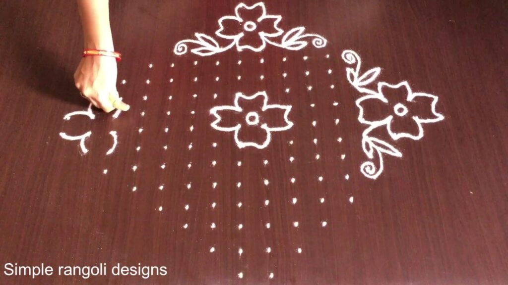 16-to-2 dot flower rangoli