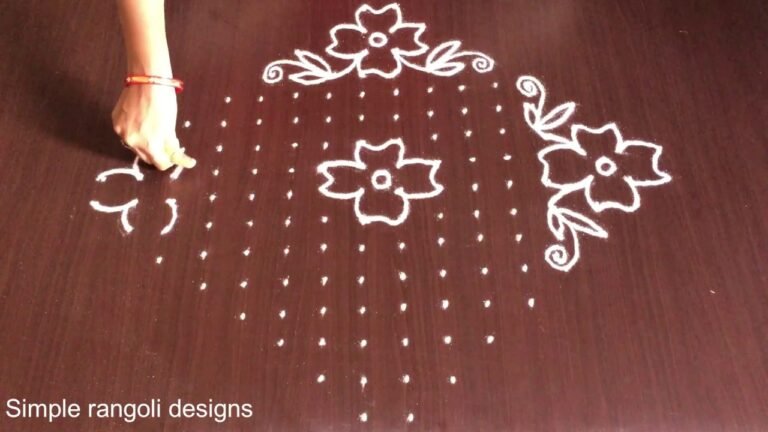 16-to-2 dot flower rangoli