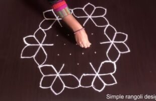 Flowers Rangoli Designs With 9 to 5
