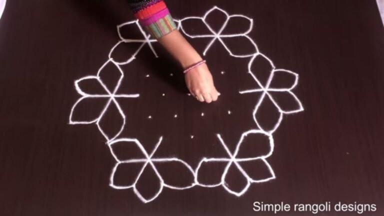 9-to-5 dot flower rangoli