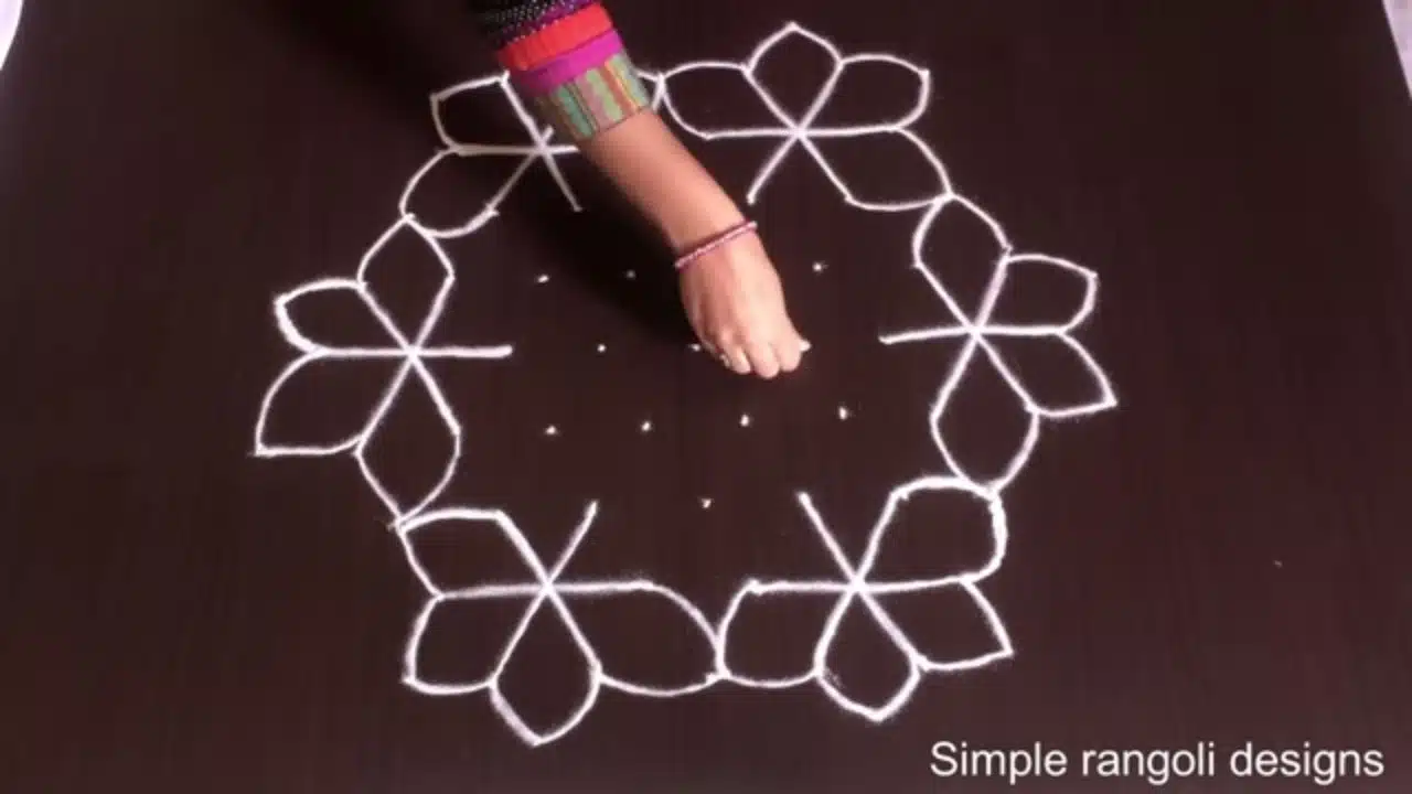 Flowers Rangoli Designs With 9 to 5