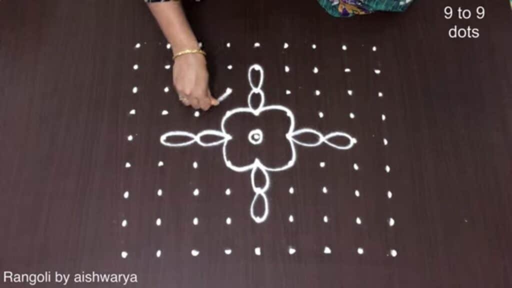 four small diyas kolam 9 9 7291