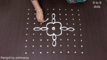 Four Small Diyas Kolam 9 9