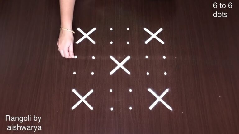 6×6 dots Lakshmi kolam