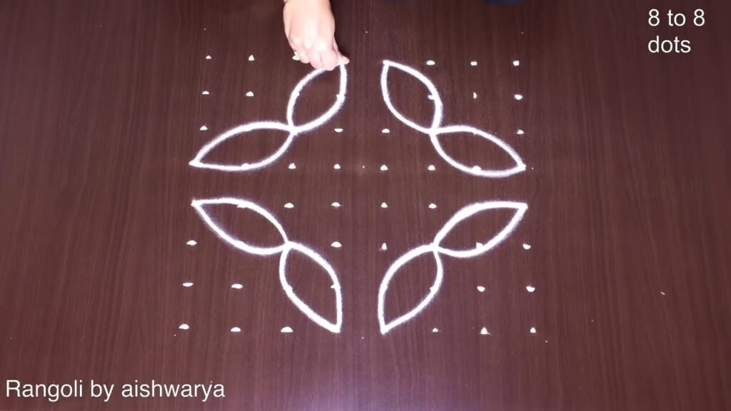8×8 dots Friday flower basket kolam