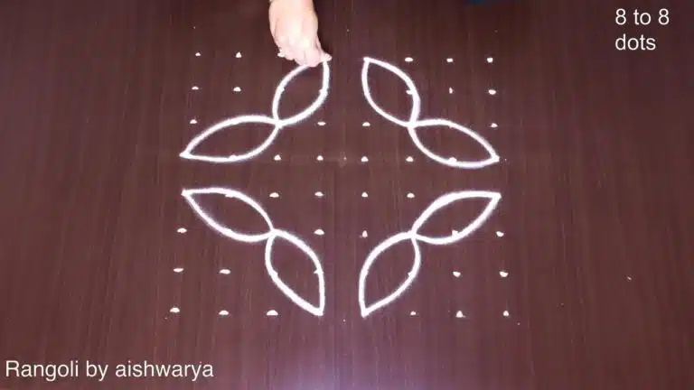 8×8 dots Friday flower basket kolam