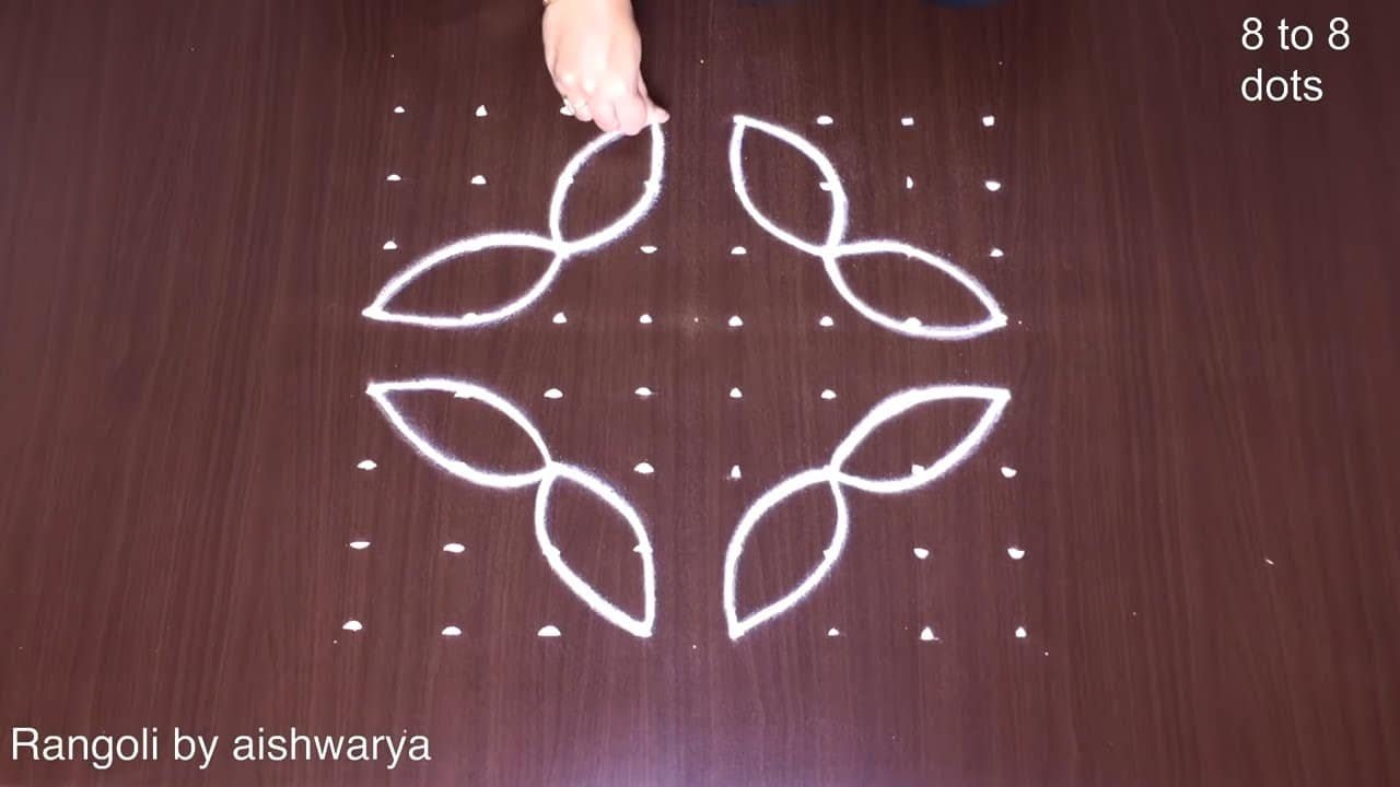 Friday Flower Basket Kolam 8 by 8