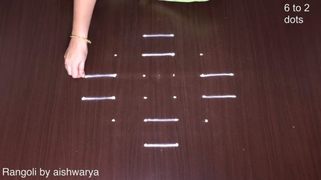 6×2×2 dots line Friday kolam