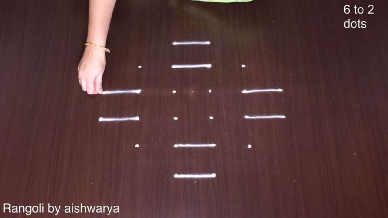 Friday Muggulu 6x2x2 Line Kolam Beginners