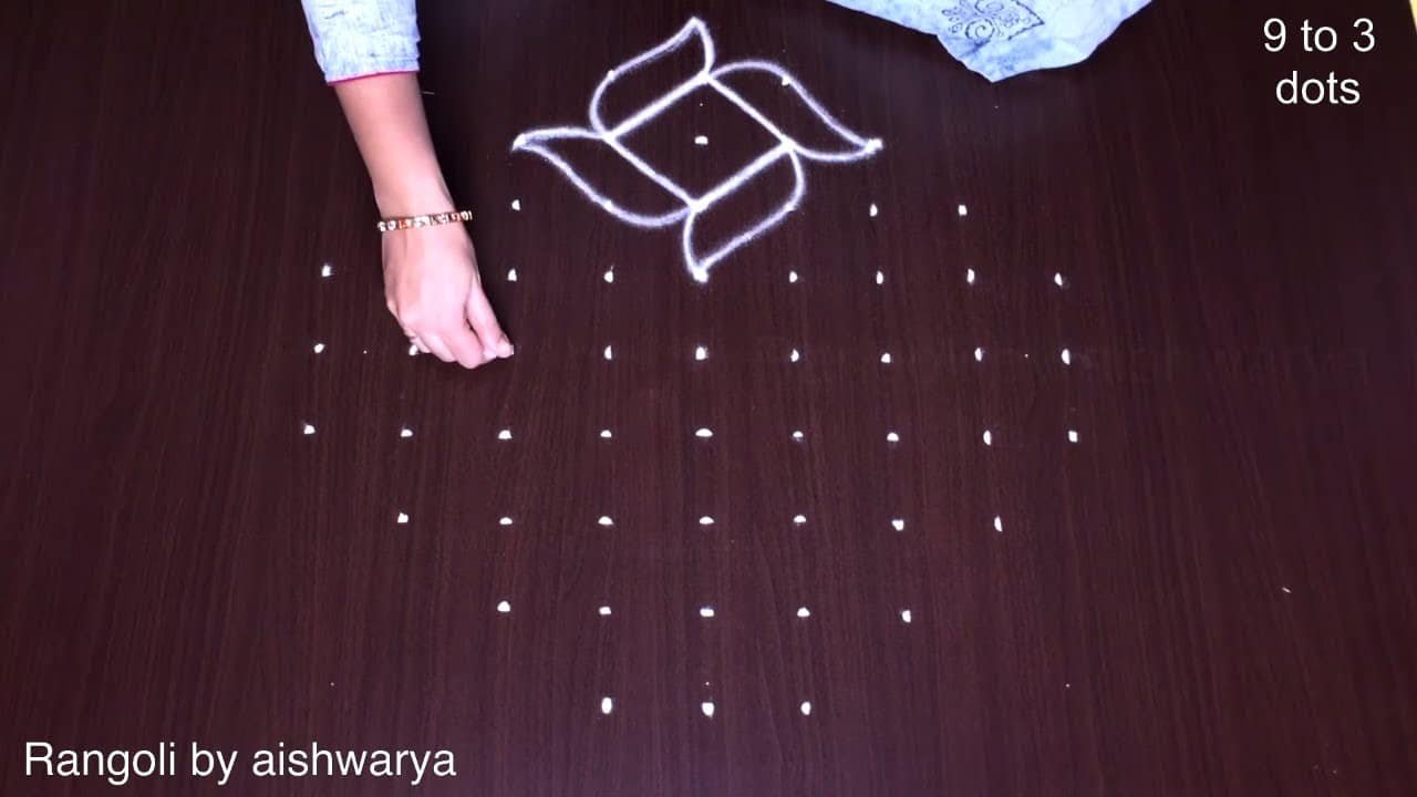 Friday Padi Diya Kolam 9 Dots