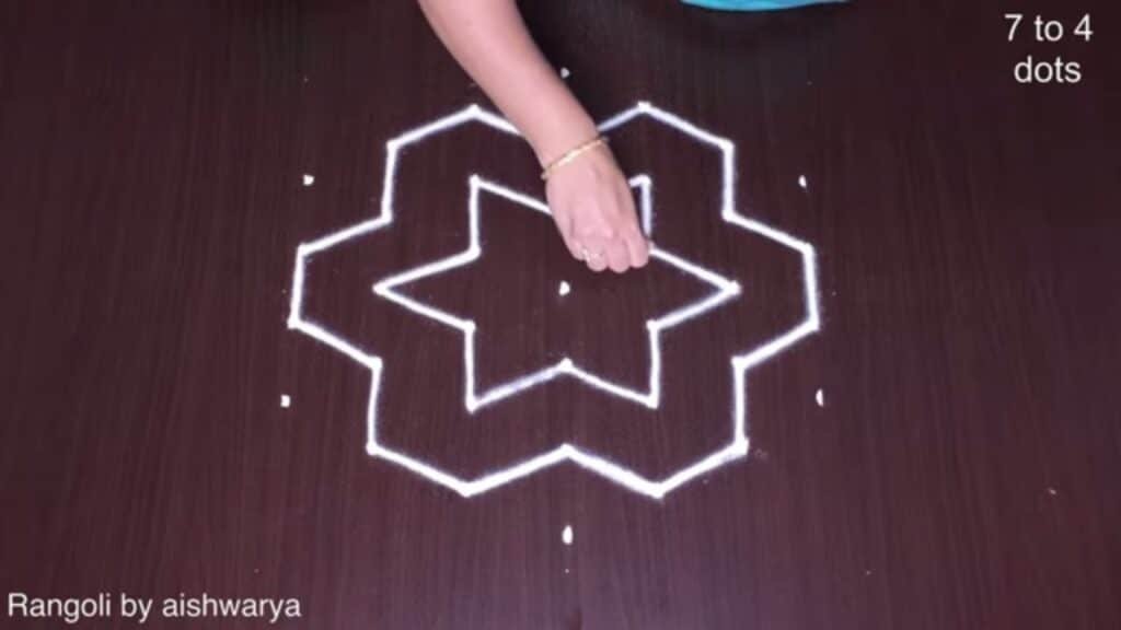 Friday puja mandir rangoli