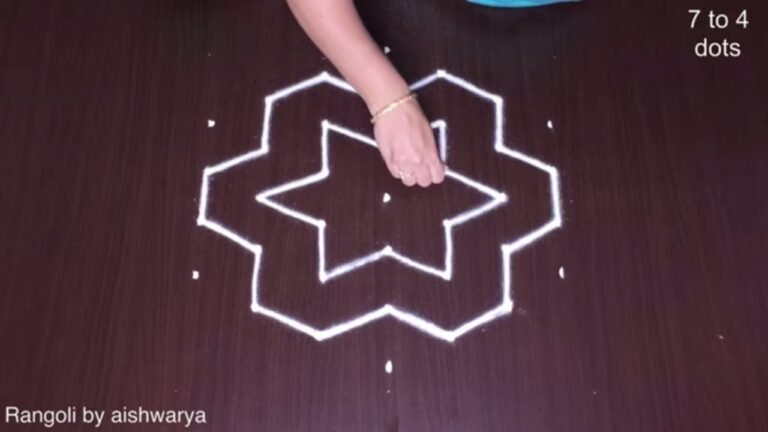 Friday puja mandir rangoli