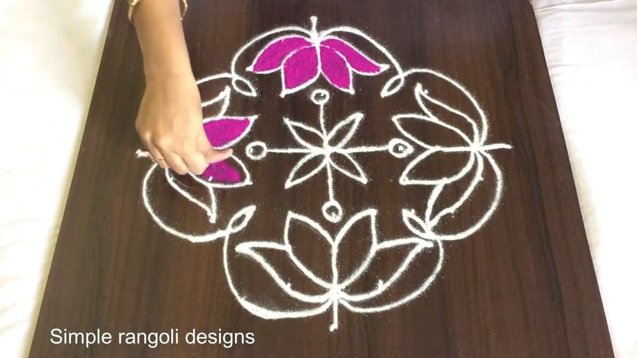 Friday Rangoli Muggulu With 11 to 1 Dots