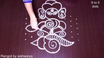 Ganapati Rangoli Easy 9-5