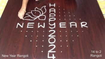 Happy New Year Muggulu 14 Dots