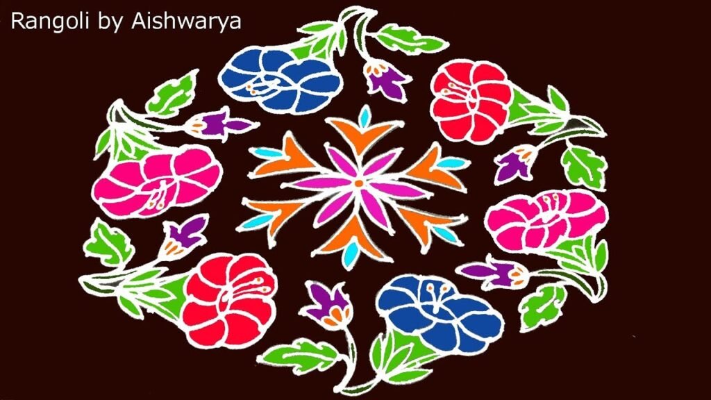 colourful Holi rangoli