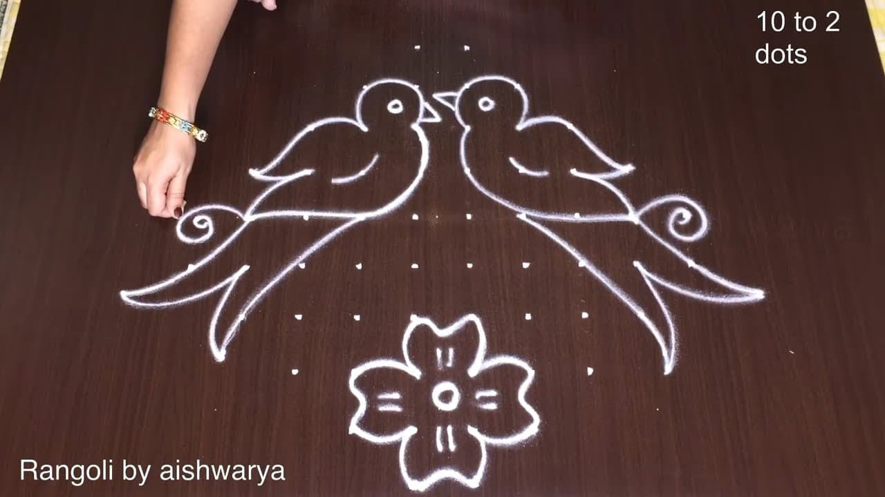 How to Draw 10 to 2 Kolam