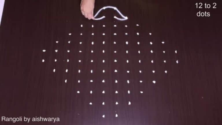 12×2 dots deepam rangoli