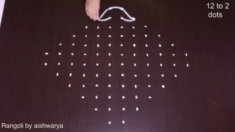 12×2 dots deepam rangoli
