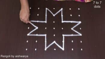 How to Draw 4 Diya Kolam