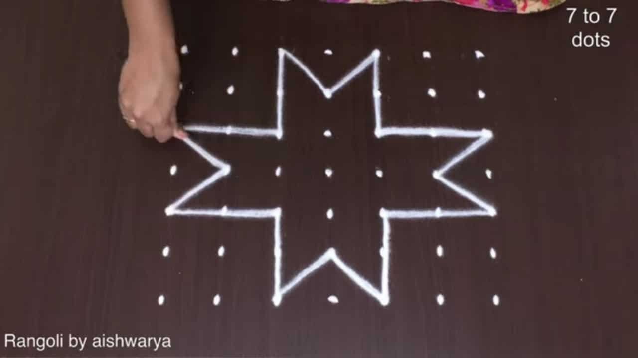How to Draw 4 Diya Kolam