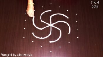 How to Draw 7 to 4 Kolam