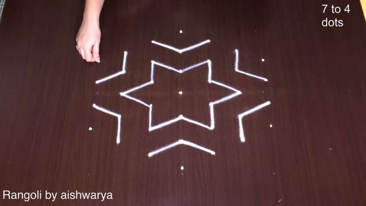How to Draw Easy Star Kolam