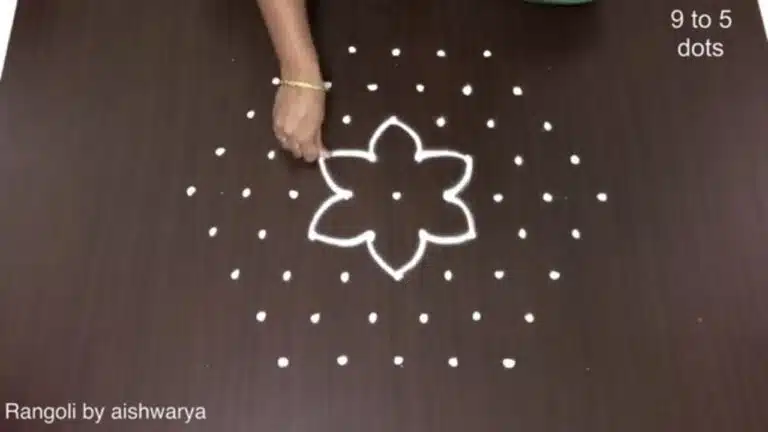 rangoli with 9 dots