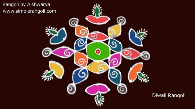 six deepam rangoli
