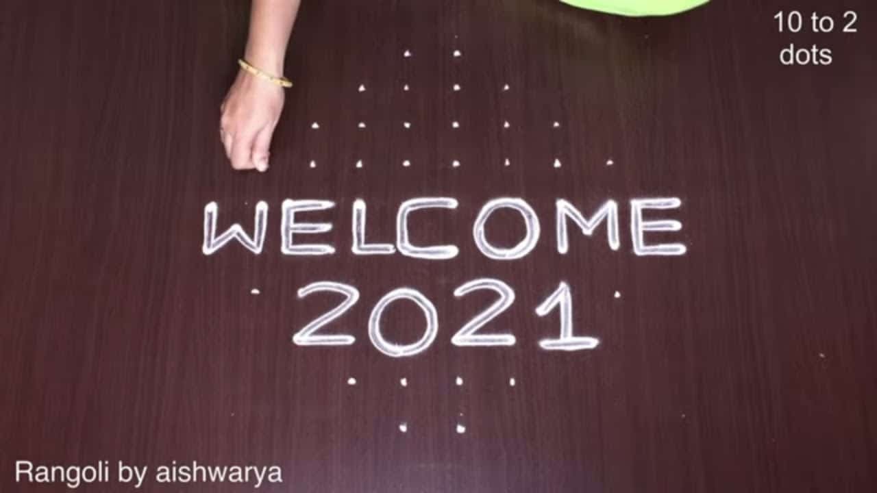 How to Draw Welcome Rangoli