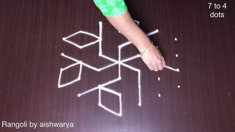 Interlaced 7×4 Dots Aarti of Rangoli
